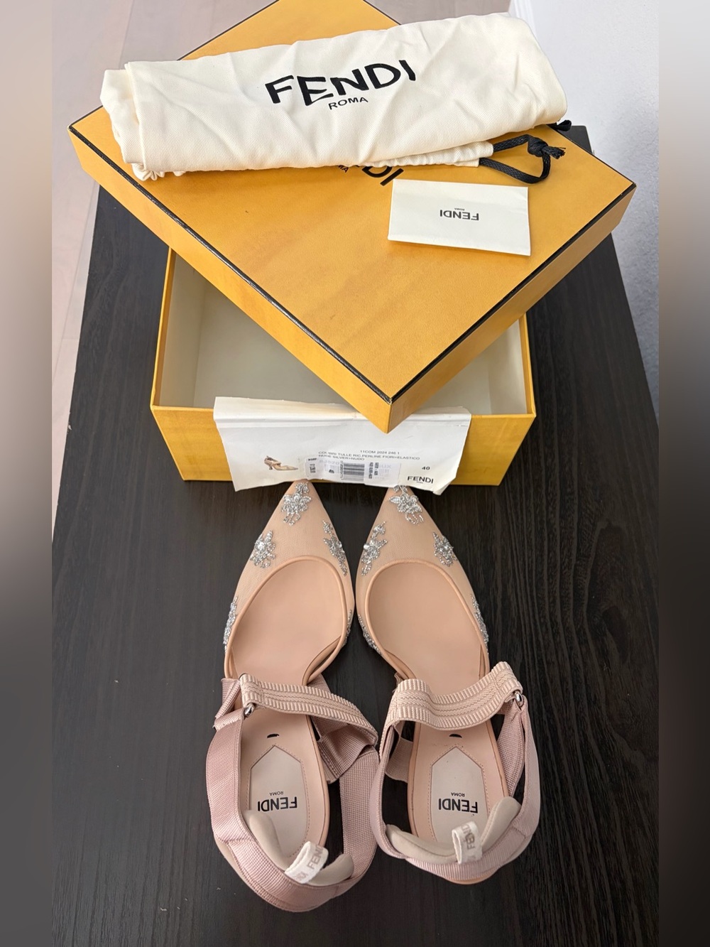 Fendi Colibrì Embellished Mesh Pumps - Picture 4 of 11